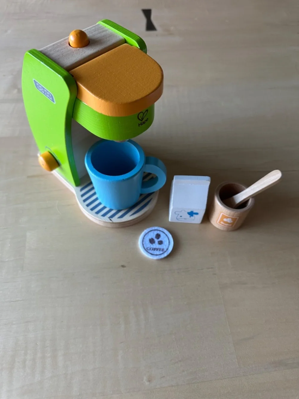 HAPE Kid's Coffee Maker E3106 Wooden Play Kitchen Set with Accessories